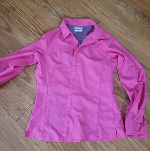 Columbia Vibrant Pink Long Sleeve Shirt Medium Dry Fit